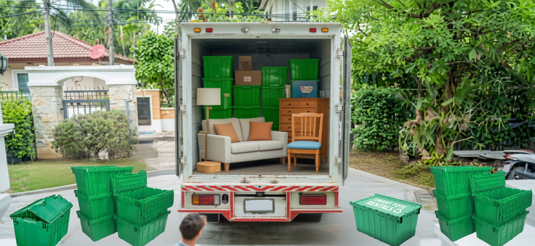 Smart Tote Rentals reusable moving totes used for organized residential and commercial moving services